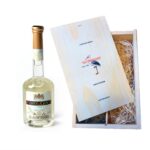 Yuzu Gin in wooden box with tumbler